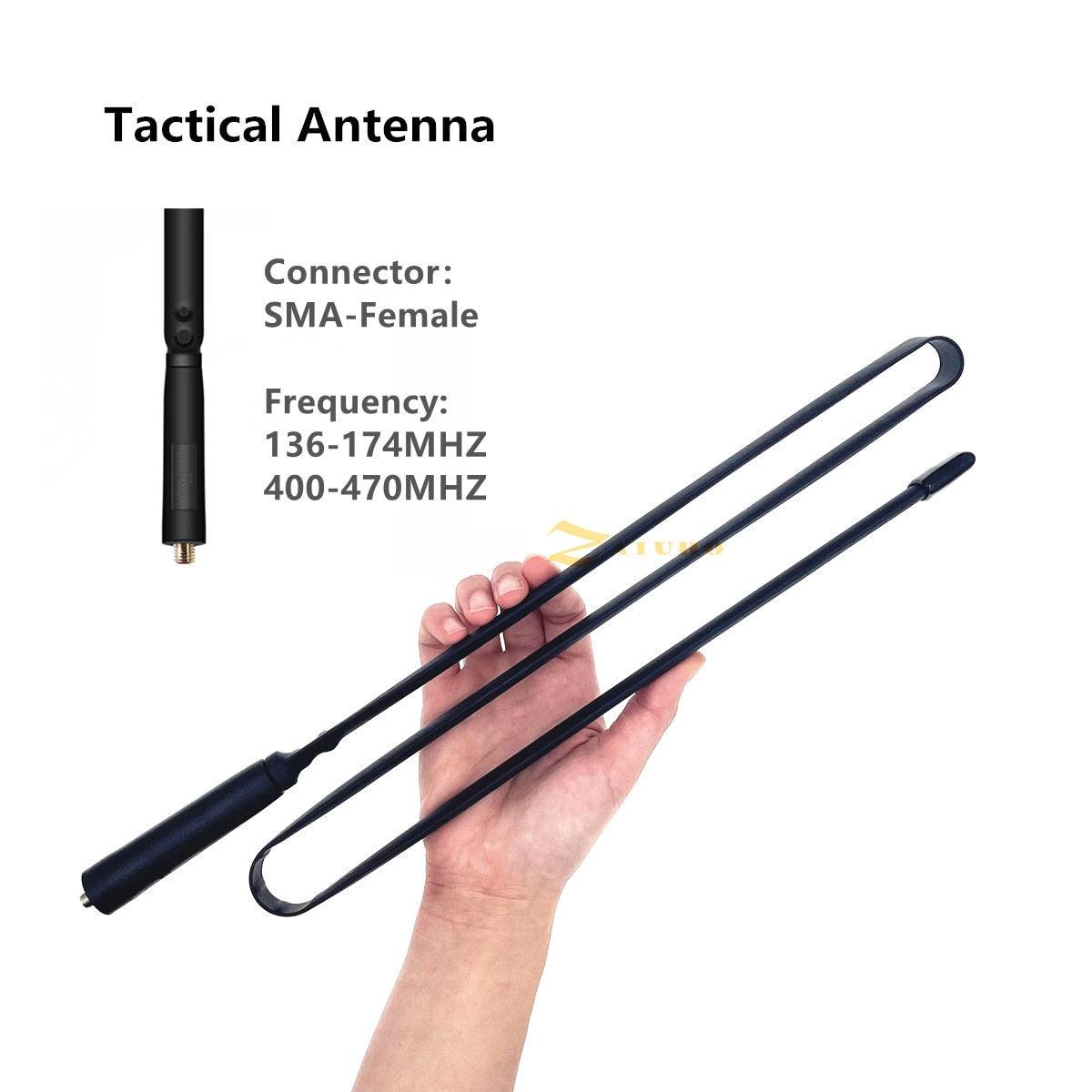 New Tactical SMA-F Foldable Antenna VHF UHF Walkie Talkie Baofeng UV-5R 82 9R Plus antenna BF-888S For CS Hunting Fighting - RCDrone
