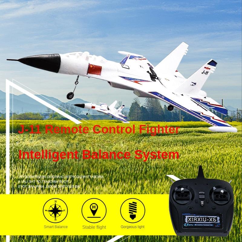 2000m RC Foam J11 Plane - with GPS 2.4G 6Ch Remote Control Glider Fighter Smart Balance Aircraft Toys for Adults Children - RCDrone