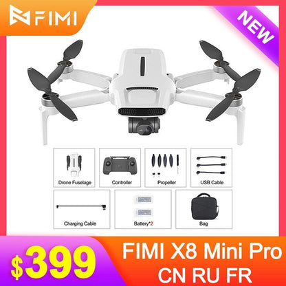 FIMI x8 Mini Pro 250g-class Camera Drone - 8Km Wifi 5G GPS 4K HD 3-Axis Gimbal Camera Drone Remote Control RC Quadcopter 30Mins - RCDrone