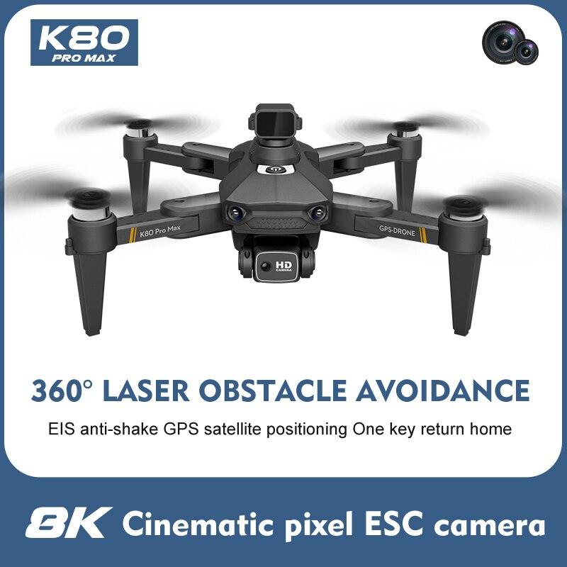 XYRC K80 PRO MAX GPS Drone - 4K Professional 8K Dual HD Camera Laser Obstacle Avoidance Brushless Folding Quadcopter RC Helicopter - RCDrone