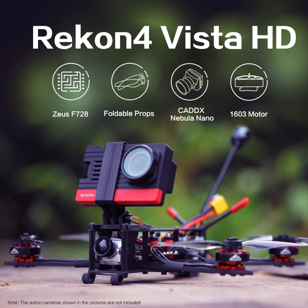HGLRC Rekon 4 LR, Action cameras shown in the pictures are not included .