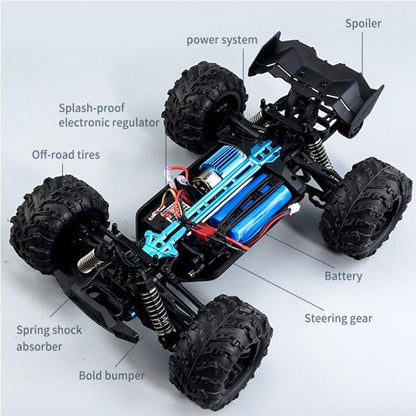 Rc Cars Off Road 4WD with LED Headlight,1/16 Scale Rock Crawler 4WD 2.4G 50KM High Speed Drift Remote Control Monster Truck Toys - RCDrone
