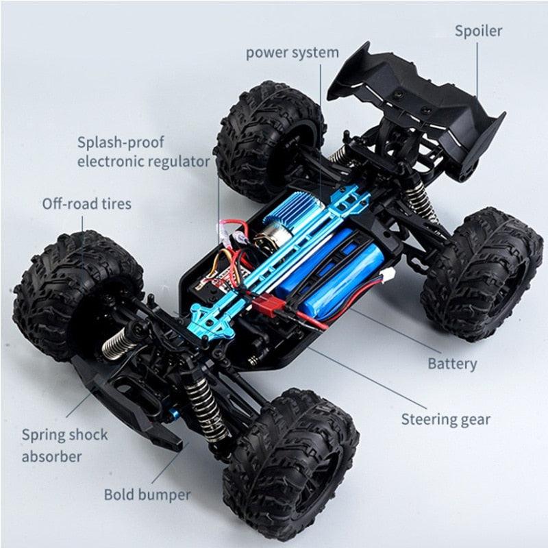 Rc Cars Off Road 4WD with LED Headlight,1/16 Scale Rock Crawler