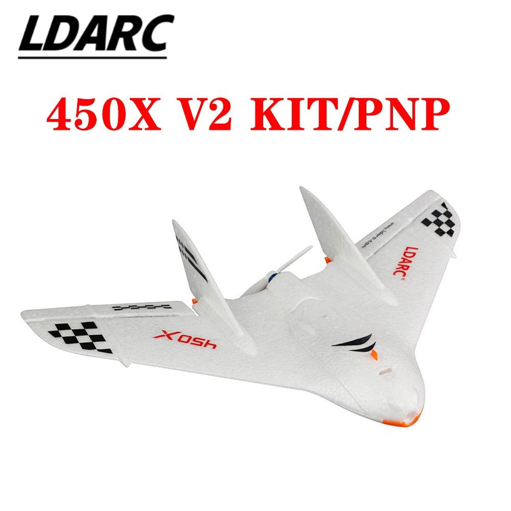 LDARC 450X V2 RC Airplanes - 431mm Wingspan EPP Foam TINY WING  FPV Flying Wing KIT / PNP FPV/RTF Version RC Fixed-Wing Drones Toys