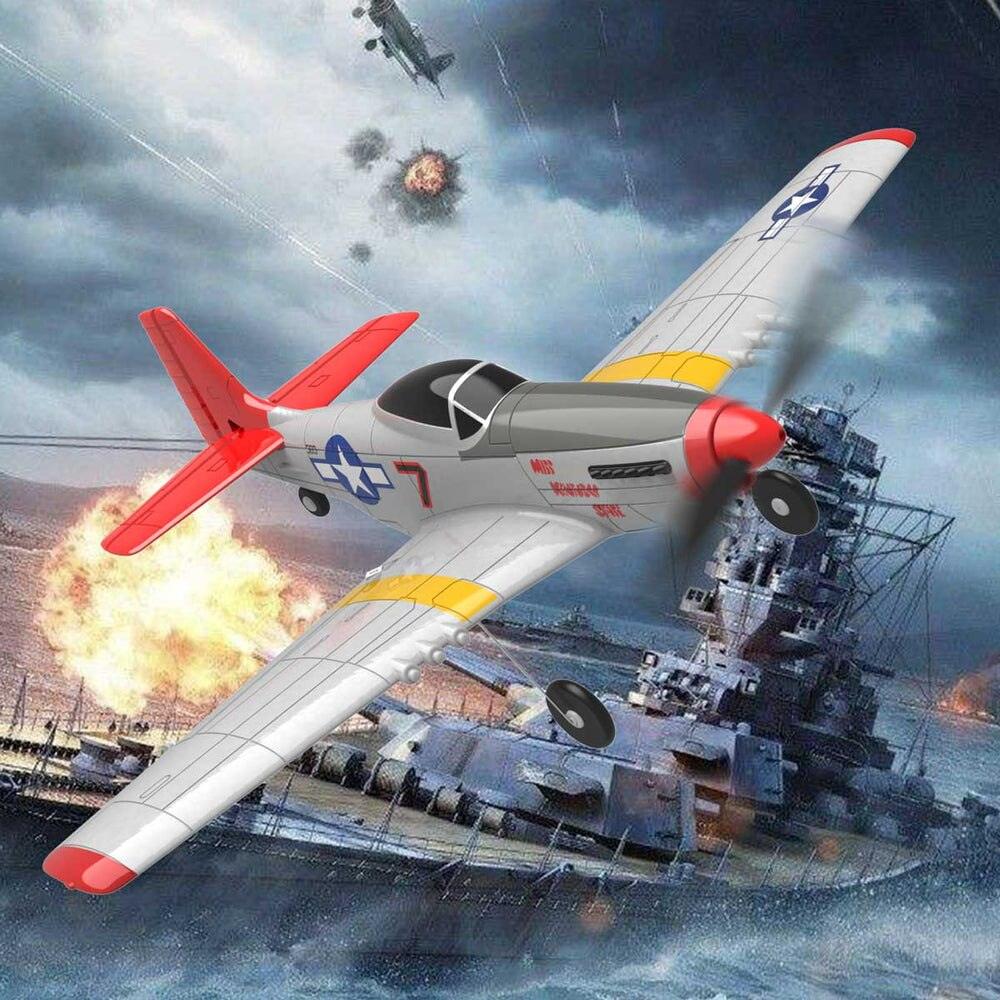 VOLANTEXRC 4CH RC Trainer Airplane Mustang P51 RTF with Xpilot Stabilization System Remote Control Plane Toys for Boys Beginner - RCDrone