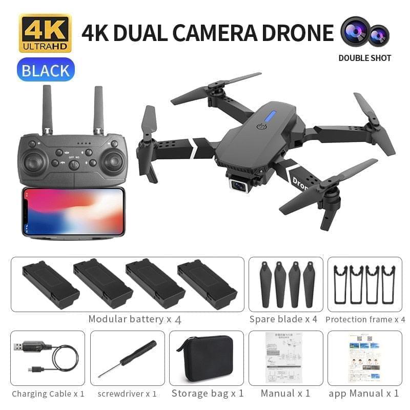 2023 New RC Drone With 4K HD Dual Camera WiFi FPV Foldable Quadcopter +4  Battery