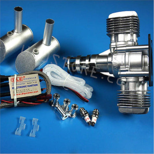 DLE40CC Twin Gasoline Engine W/Electronic Igniton &amp;Muffler For For RC helicopter/fixed Airplane - RCDrone