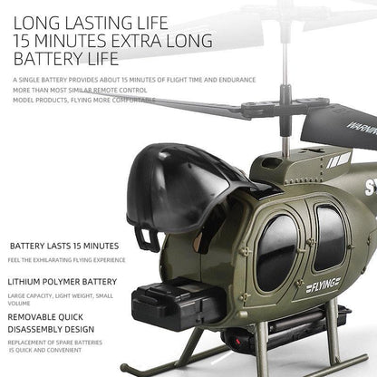 SY61 Rc Helicopter - 2.4G Radio Gyroscope RC 6CH HD Aerial Photography Military Helicopter Led Light Smart Aircraft RC Drone Toys Gift For Kids - RCDrone