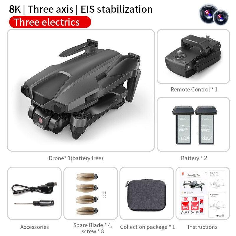 B18 Pro Drone - GPS 4K HD Dual Camera Three-Axis EIS Gimbal 5G Wifi FPV Folding Quadcopter Remote Control Distance 3000M Gift Toy Professional Camera Drone - RCDrone