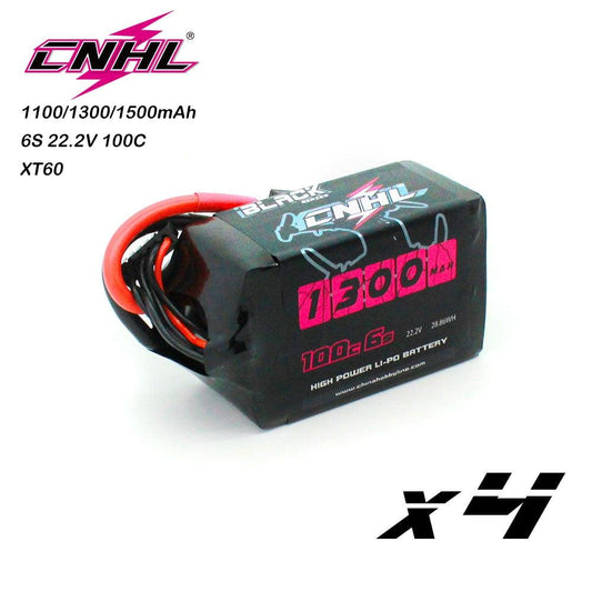 4PCS CNHL 6S Lipo Battery for FPV Drone - 22.2V 1100mAh 1300mAh 1500mAh 100C With XT60 Plug For RC FPV Airplane Quadcopter Helicopter Drone - RCDrone