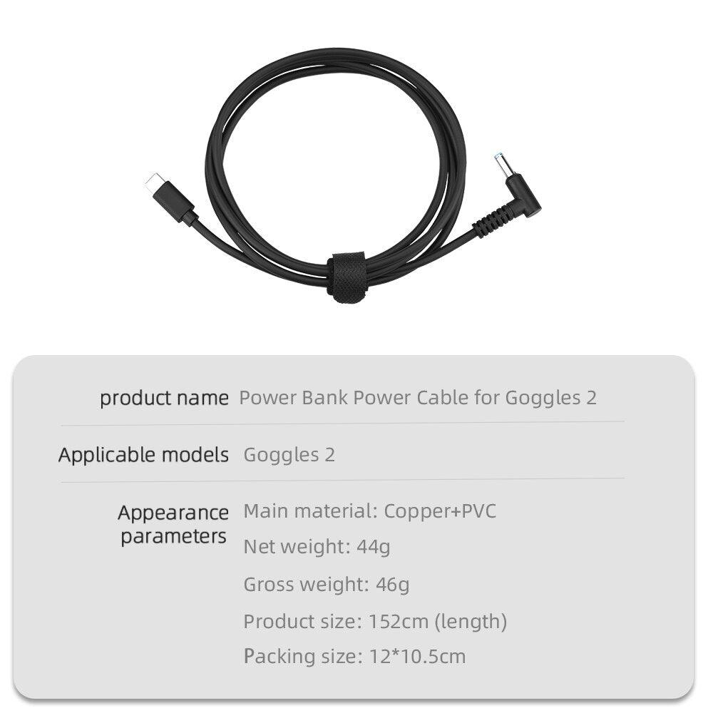 Power Cable for DJI FPV Goggles 2 - Flying Glasses Charging Cable Supply Connect Battery for DJI Avata Drone Accessories - RCDrone