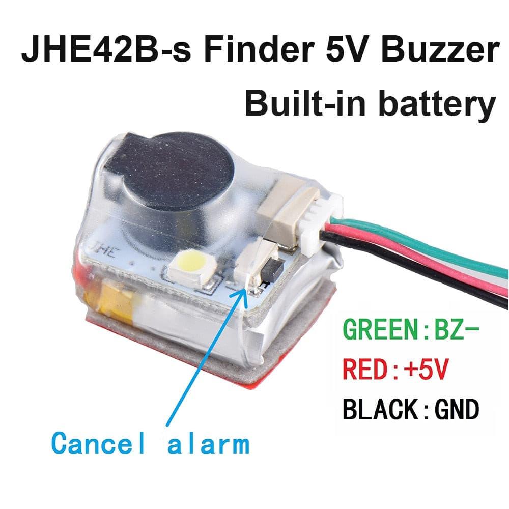 JHE42B-S Finder 5V Super Loud Buzzer Tracker - 100dB with LED Buzzer Alarm Built in battery For RC FPV Drone Flight Controller - RCDrone