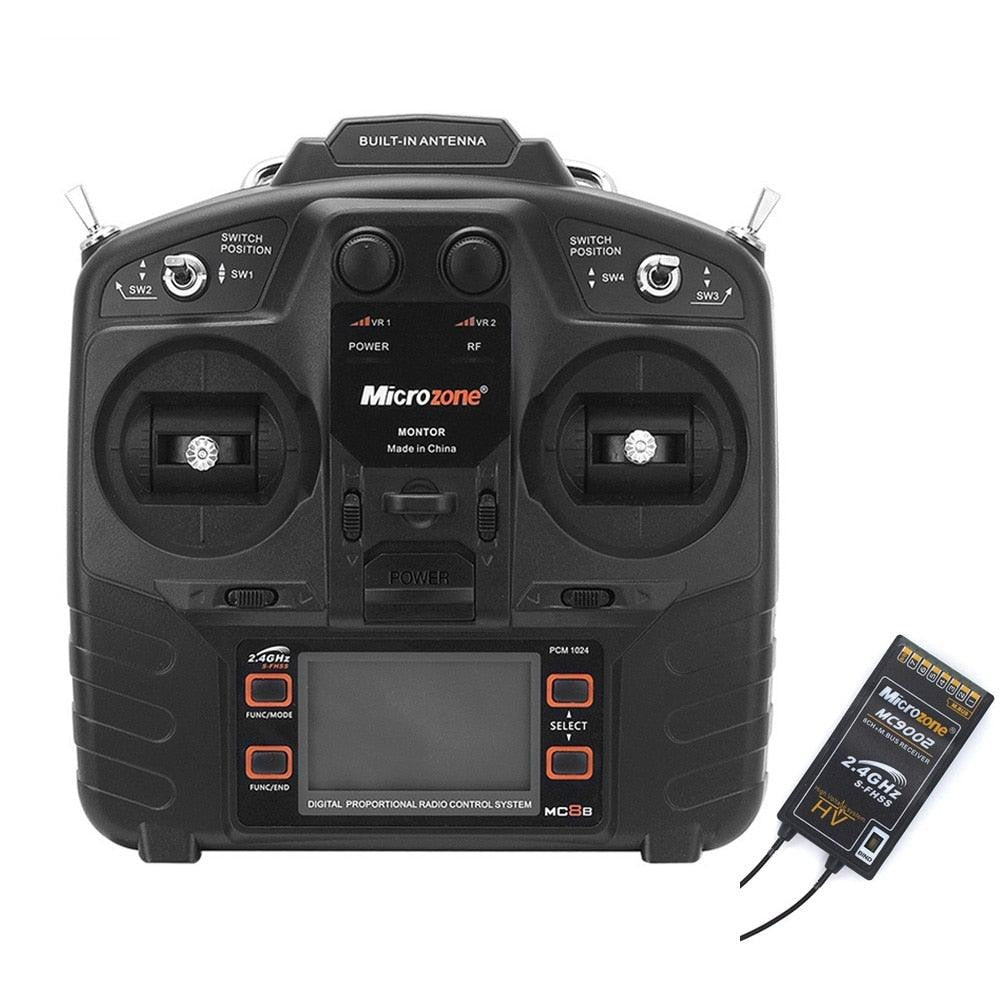 Microzone MC8B 2.4G 8CH Remote Control Transmitter &amp; MC9002 CH Receiver Radio System for RC Aircraft Fixed-wing Helicopter Drone - RCDrone