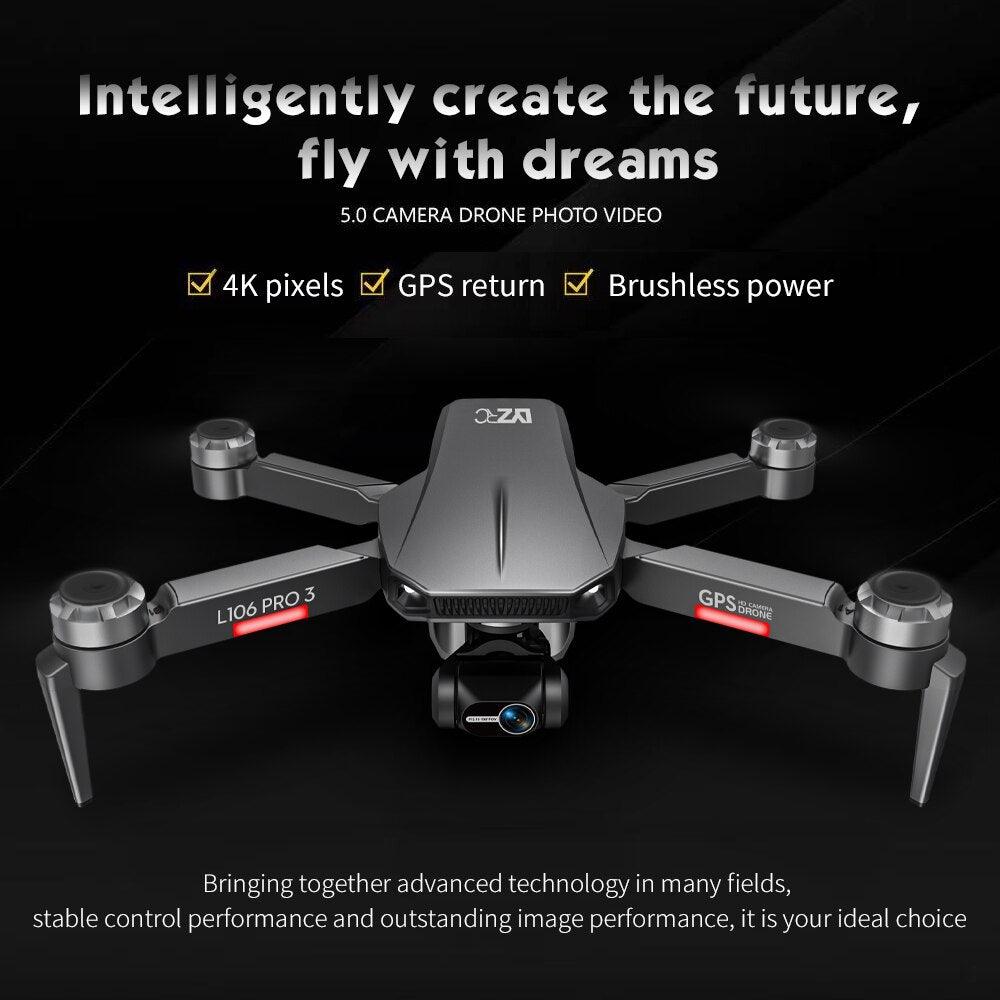 L106 Pro 3 Drone - 4K HD Profesional 3-Axis Gimbal 4K HD Dual Camera 5G GPS Dron Wifi FPV Brushless Motor RC Quadcopter VS L900 Pro Professional Camera Drone - RCDrone