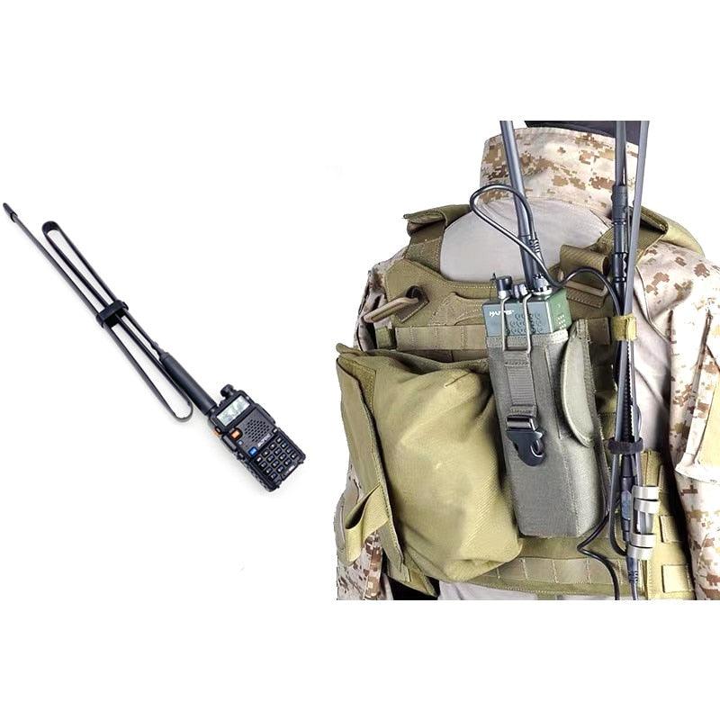 New Tactical SMA-F Foldable Antenna VHF UHF Walkie Talkie Baofeng UV-5R 82 9R Plus antenna BF-888S For CS Hunting Fighting - RCDrone