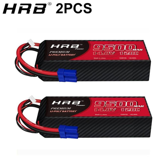 2PCS HRB RC Lipo 3S 4S 6S Battery - 9500mah 8000mah 150C 120C 50C 7000mah 6000mah 11.1V 14.8V 22.2V 7.4V Hard Case For RC Parts FPV Drone Airplane - RCDrone