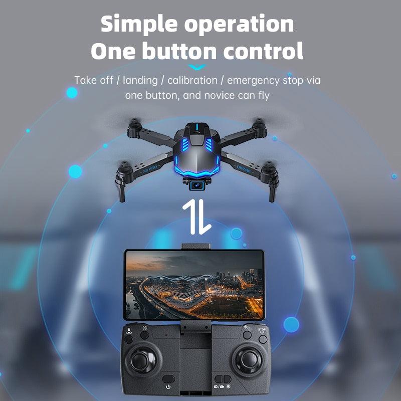 X6 pro Drone - 2023 New 4K professional HD camera 2.4G WIFI Fpv with Avoidance optical flow foldable quadcopter rc helicopter Toys - RCDrone
