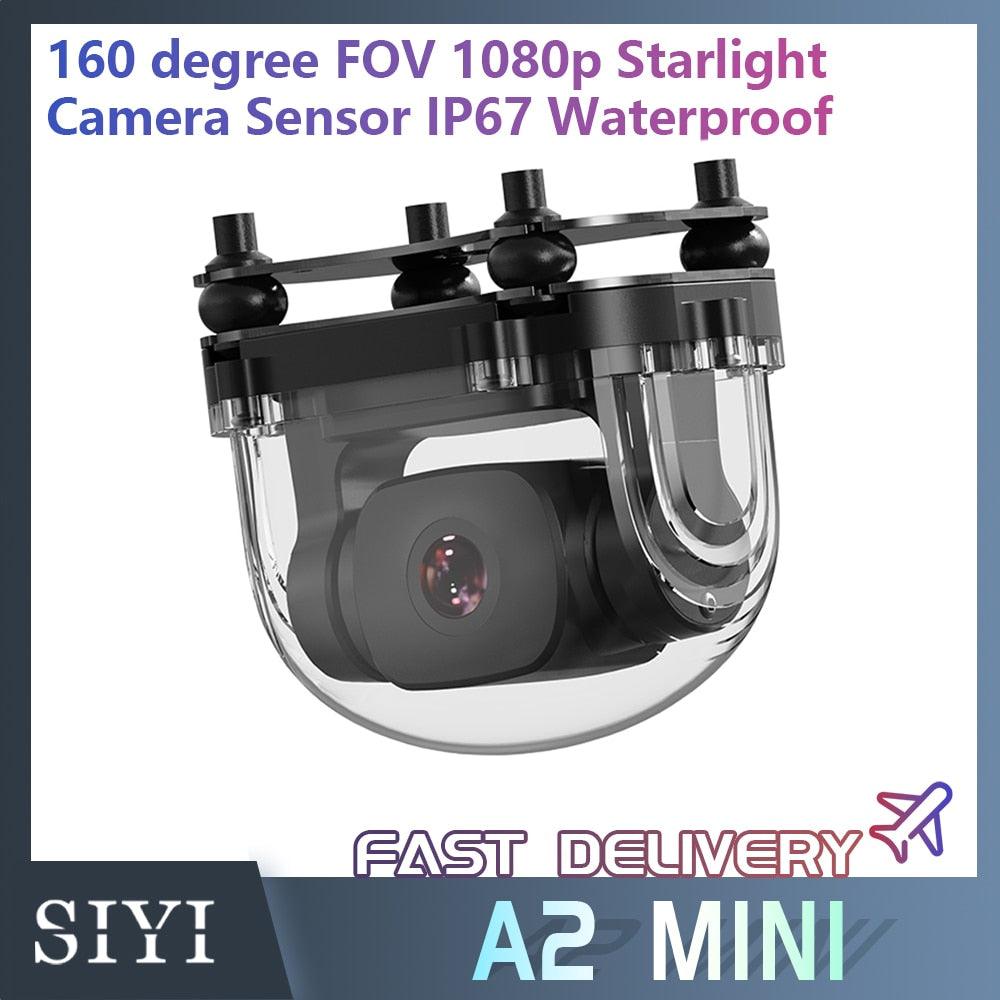 SIYI A2 Mini Ultra Wide Angle FPV Gimbal - Single Axis Tilt with160 Degree FOV 1080p Starlight Camera Sensor IP67 Waterproof - RCDrone