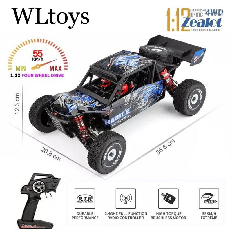 Wltoys 124017 124007 1/12 2.4G Racing RC Cars 4WD Brushless Motor 75Km –  RCDrone