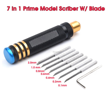 Prime Model Scriber W/ Blade Gundam Resin Carved Scribe Line Hobby Cutting Tool Chisel 5 / 7 Blade Tools for RC Car Drone Repair - RCDrone