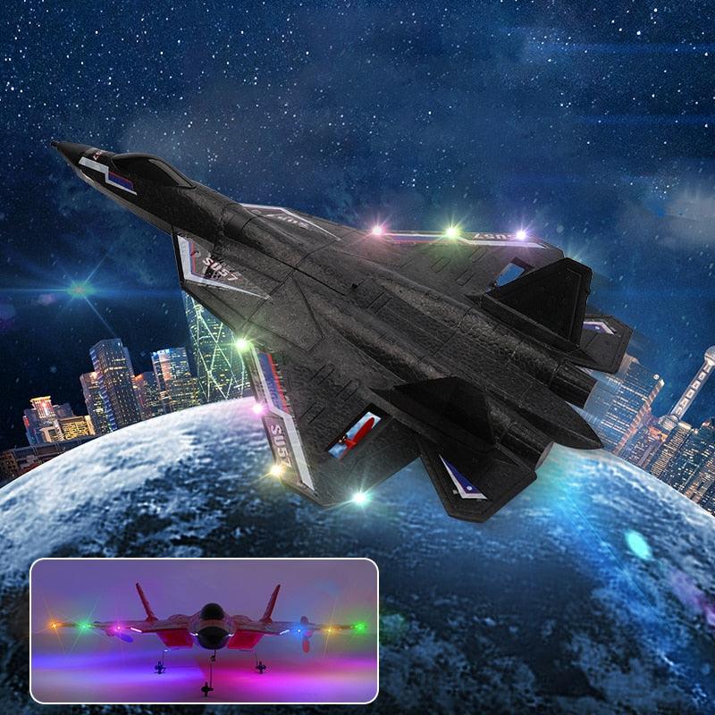 Rc Plane SU 57 - Radio Controlled Airplane with Light Fixed Wing Hand Throwing Foam Electric Remote Control Plane - RCDrone