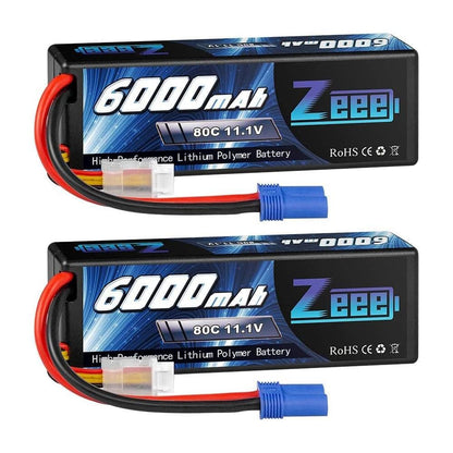 1/2Units Zeee 3S Lipo Battery 11.1V 80C 6000mAh Hardcase with EC5 Plug for RC Cars FPV Buggy Trucks Boats Suits for RC Drones - RCDrone