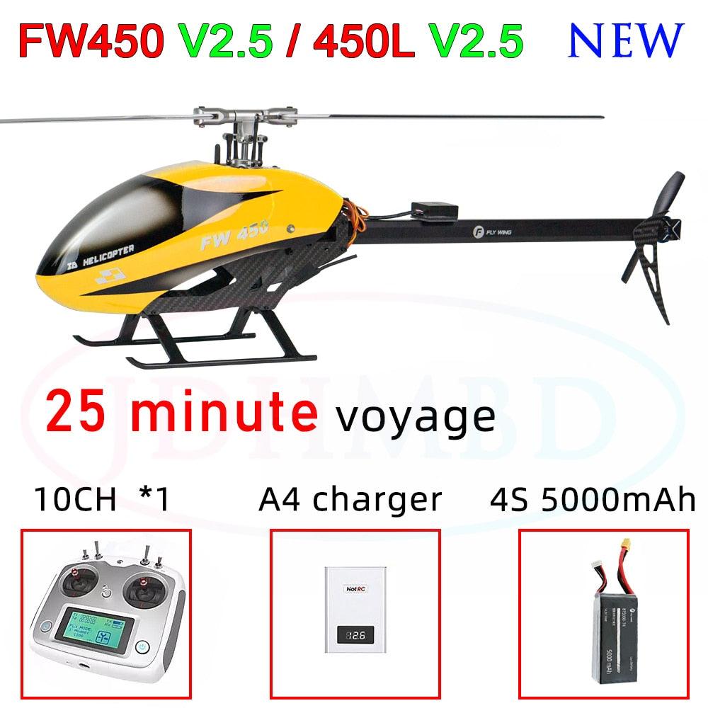 FLYWING FW450 RC Helicopter - V2.5 RC 6CH 3D FW450L Smart GPS Helicopter RTF H1 Flight control Brushless Motor Drone Quadcopter - RCDrone
