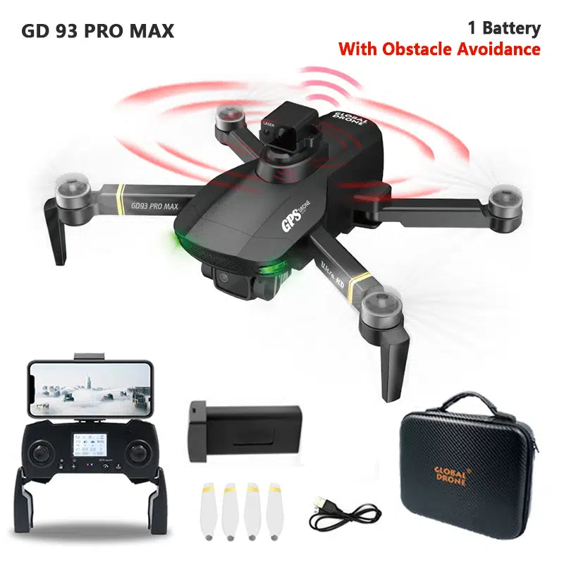 GD93 Pro Max Drone - GPS Foldable Drone With ESC Camera And Brushless Motors,LED Screen, Optical Flow Positioning, Brushless Motor, Trajectory Fight, - RCDrone