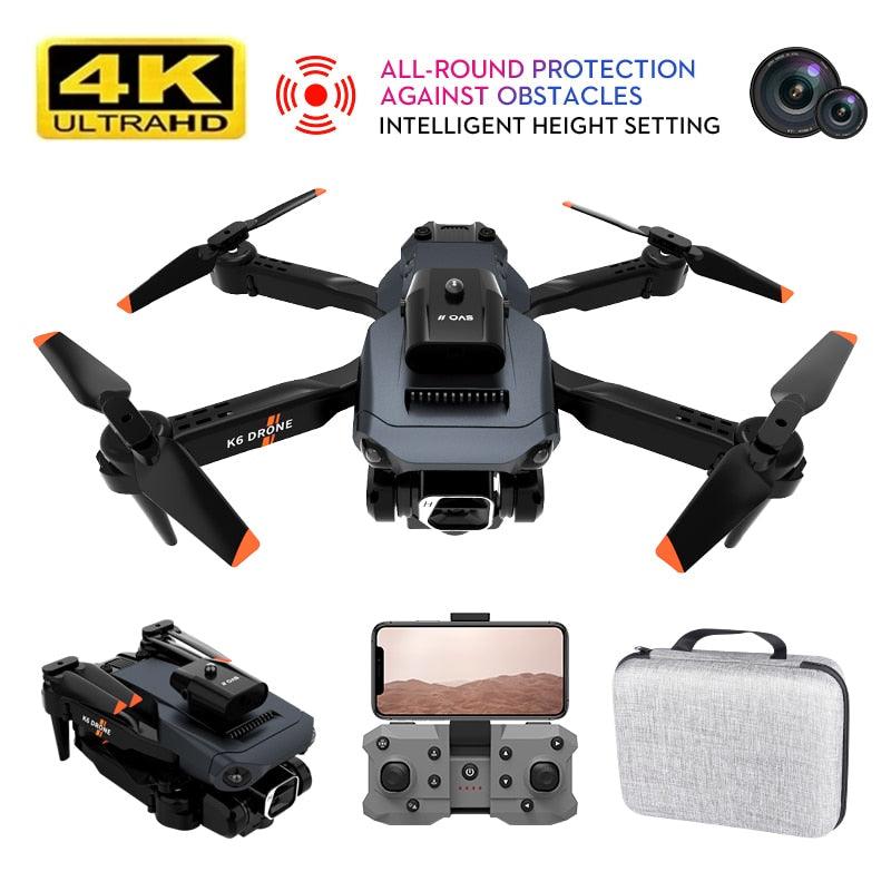 NEW K6 Drone Professional 4K HD Camera Mini Drone Optical Flow Localization Three Sided Obstacle Avoidance Quadcopter Toy Gift - RCDrone