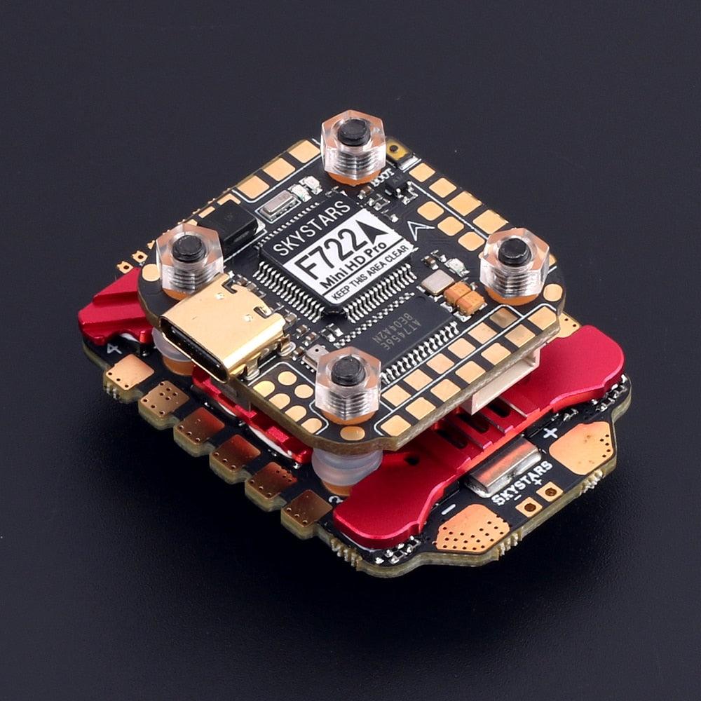 SKYSTARS F722FC - &AM32 55A 4IN1 ESC MINI 20×20mm Stack 3-6S Baro Built-in OSD Full Color LED Support DJI RC FPV Racing Drone - RCDrone