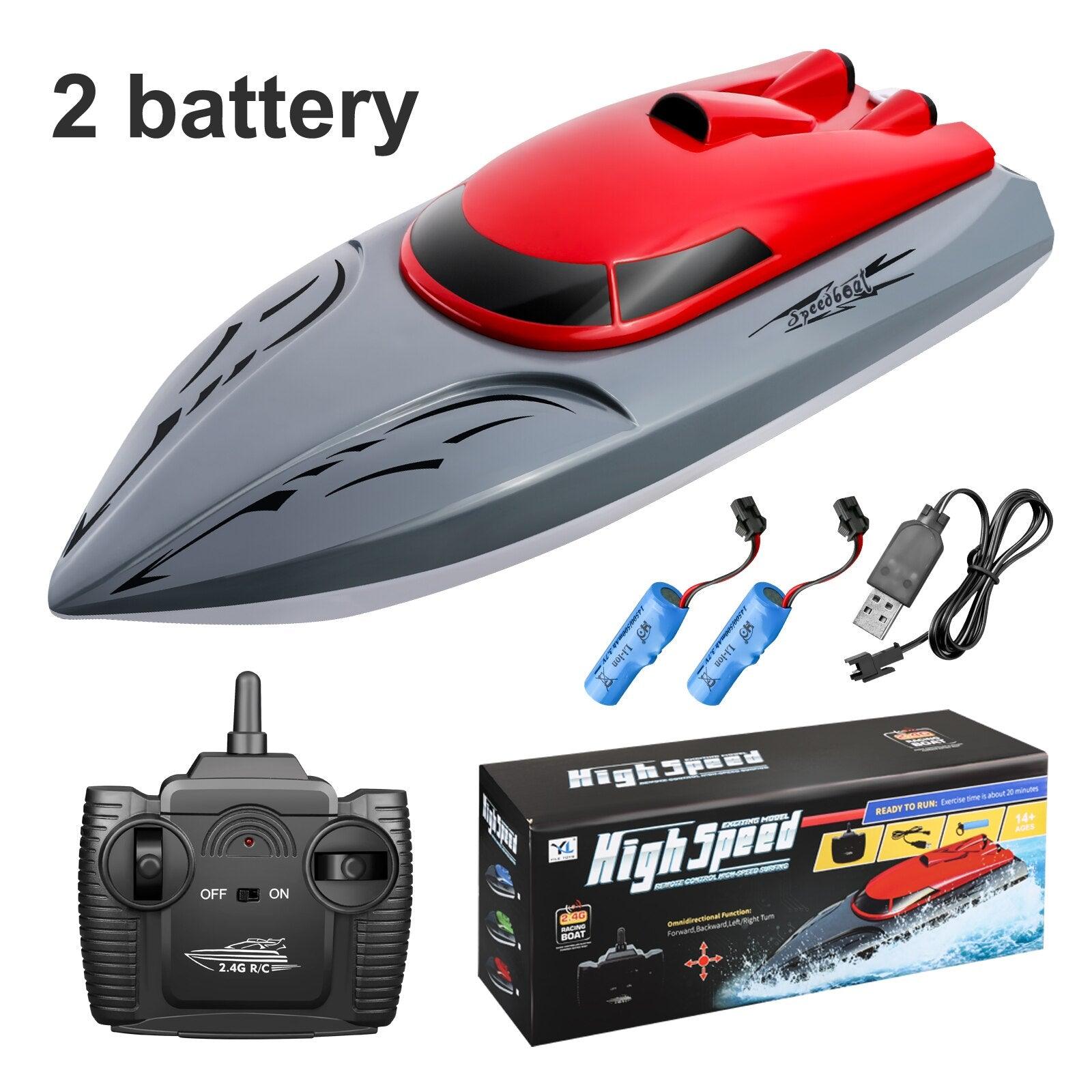 Rc Boat 2.4G High Speed 20km/h Remote Control Speed Boat Rechargeable Waterproof Anti-collision Protection Toys for Children - RCDrone