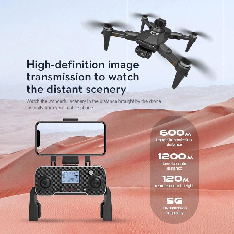 Dron profesional K911 con GPS, 4K, 8K, ESC, tres cámaras HD, FPV, 1200 km,  fotografía aérea