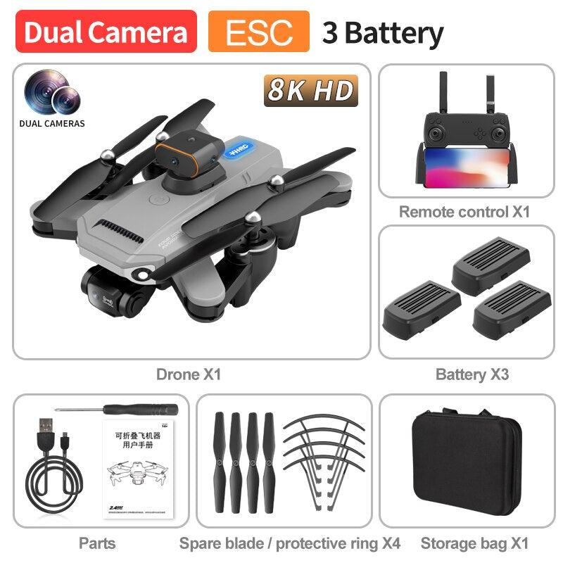 P9 Drone - ESC 8K Professional Dual HD Camera Obstacle Avoidance Aerial Photography Foldable Quadcopter RC Helicopter Toy - RCDrone