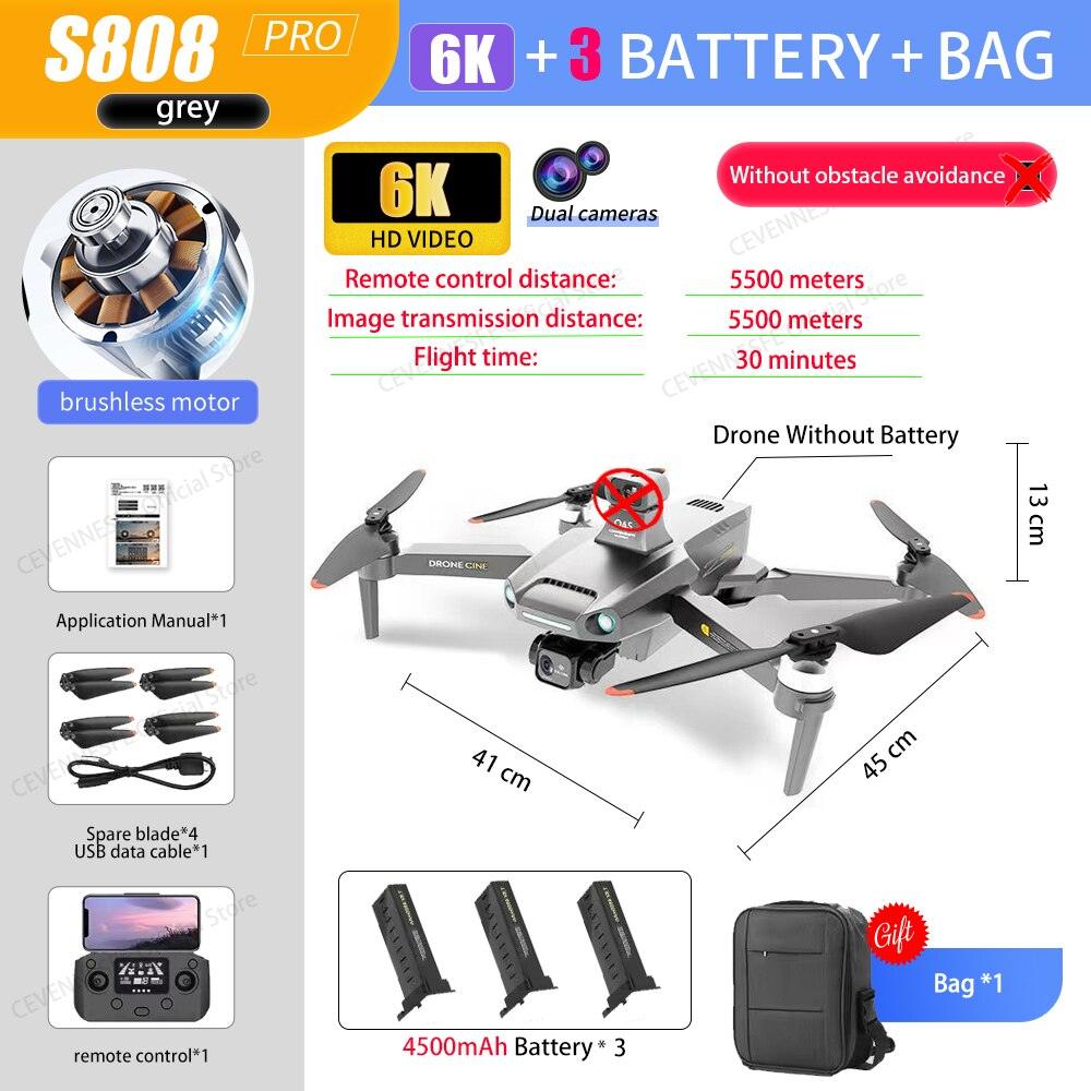 S808 GPS Drone - 2023 NEW GPS Drone 8K HD Professional Dual HD Camera FPV 5KM Aerial Photography Brushless Motor Foldable Quadcopter Toys Professional Camera Drone - RCDrone