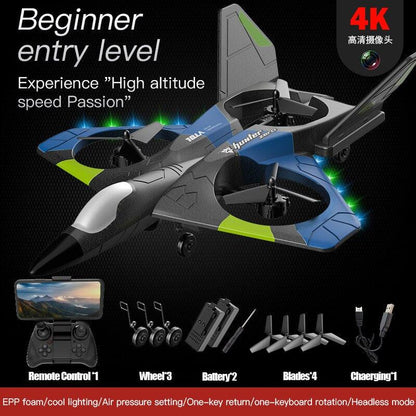 V27 Rc Foam Plane - with 4K Camera Aircraft Glider Radio Control Helicopter EPP Foam Remote Controlled Airplane Toys for Boys Kids - RCDrone