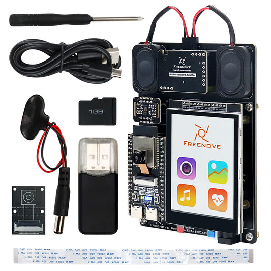 Freenove Development Kit for ESP32-S3 (Compatible with Arduino IDE), Camera Wireless Speakers Heart Rate Sensor Touch Screen