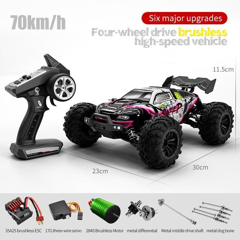 1/16 4WD 70KM/h High Speed 2.4G RC Car Brushless Motor Remote Control Racing Climbing Cars Drift Off Road Vehicle Toy for Adults - RCDrone