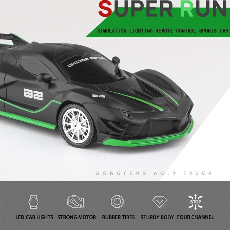 1:16 4 Channels RC Car With Led Light 2.4G Radio Remote Control Cars Sports Car High-speed Drift Car Boys Toys For Childrens 30M - RCDrone