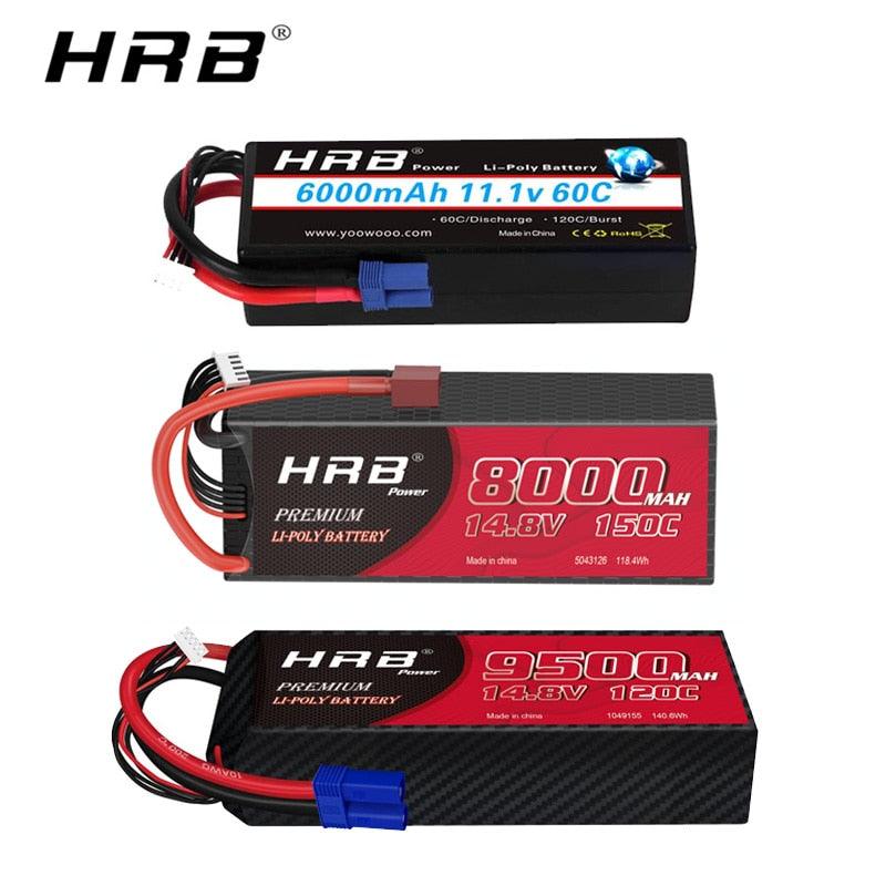 HRB RC Lipo 3S 4S 6S Battery - 6000mah 7000mah 50C 9500mah 8000mah 150C 120C 11.1V 14.8V 22.2V 7.4V Hard Case For RC Parts - RCDrone