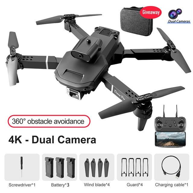 KBDFA E100 Mini Drone - 4k Profesional HD Camera FPV WiFi Dron with Obstacle Avoidance Rc Helicopter Folding Quadcopter Toys - RCDrone