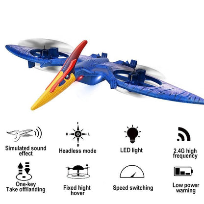 MXW New Mini Drone Dinosaur Remote Control Aircraft 2.4G Radio Control Helicopter Pterosau Drones RC Plane Children's Flying Toy - RCDrone