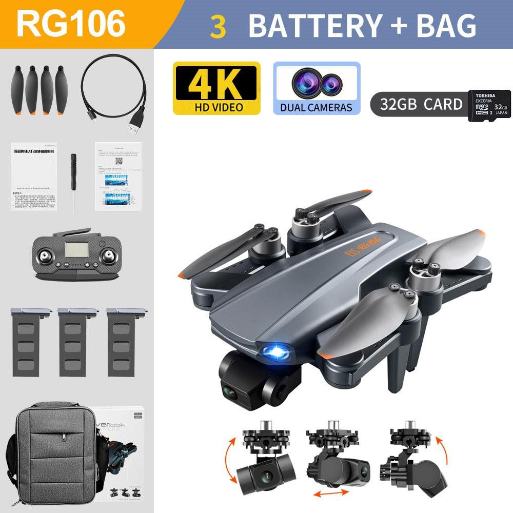 RG106 /RG106 Pro Drone - Camera 4K HD GPS Profesional Obstacle avoidance With 3Axis Brushless 8K HD RC Helicopter 5G WiFi Fpv Quadcopter Professional Camera Drone - RCDrone