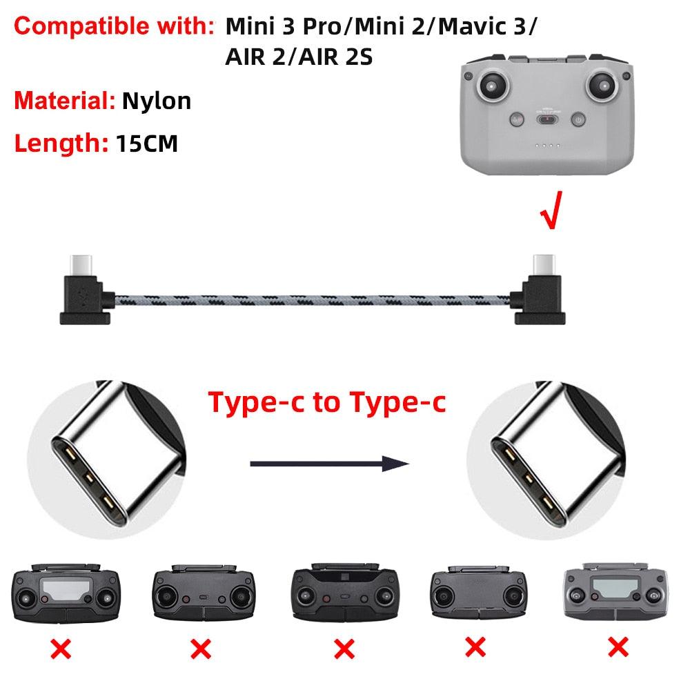Data Cable OTG Remote Controller to Phone Tablet Connector USB TypeC IOS Extend for DJI Mavic MINI/2/3 Pro/SE/Pro/Air/Mavic 2/3 - RCDrone