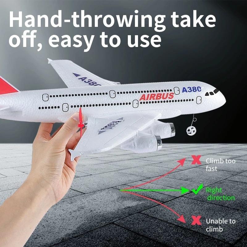 Airbus A380 RC Airplane - Remote Control Toy 2.4G Fixed Wing Plane Gyro Outdoor Aircraft Model with Motor Children Gift VS Boeing 747 - RCDrone