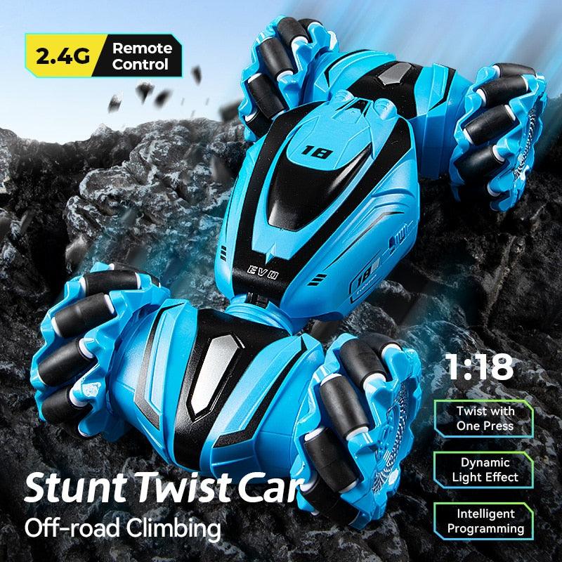 JJRC Q110 RC Stunt Twist Car - 2.4G Remote Control Off-road Climbing Car Gesture Sensor Watch 4WD Drift RC Cars LED Light Kids Toy - RCDrone