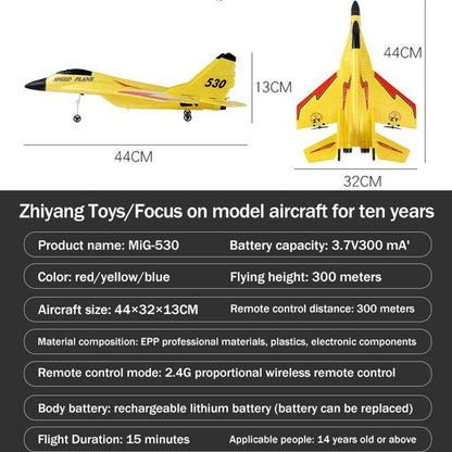 MiG-530 RC Foam Aircraft - with 720p Camera Radio Control Glider Remote Control Fighter Plane Glider AirplaneToys for Children - RCDrone