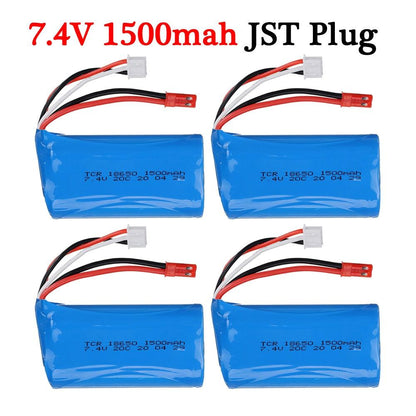 7.4V 1500mAh Lipo Battery With JST plug for Rc Boats Car Tanks Drones Parts For UD1601 UD1602 SG1603 SG1604 7.4V 18650 Battery - RCDrone
