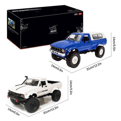 WPL C24-1 Full Scale RC Car 1:16 2.4G 4WD Rock Crawler Electric Buggy Climbing Truck LED Light On-road 1/16 For Kids Gifts Toys - RCDrone