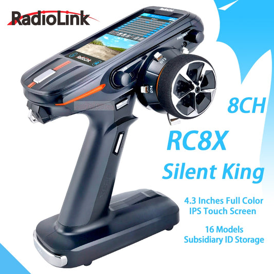 Radiolink RC8X 2.4G 8 canaux émetteur radio - écran tactile LCD couleur 4.3 pouces 200 modèles de stockage pour voiture RC