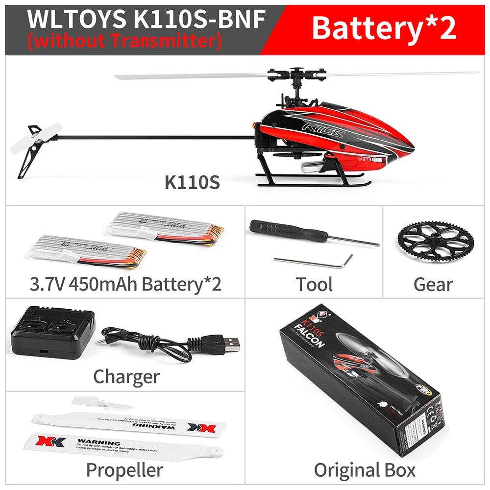 Wltoys K110S RC Helicopter - 6CH 3D 6G 6-Axis System Single Paddle Brushless RC Helicopter Aircraft Drone - RCDrone
